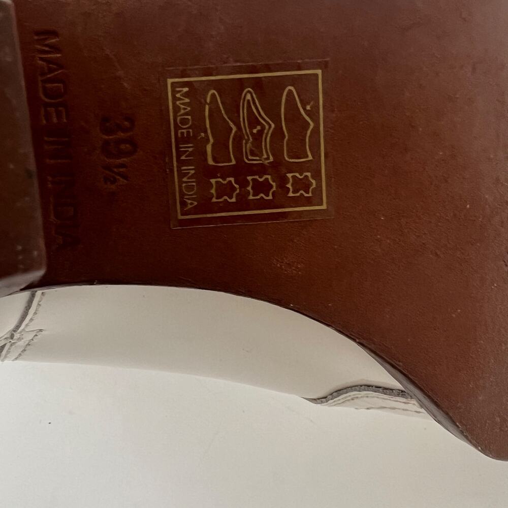 Free People New Frontier Western Boots In White Patent Leather Size 39.5 - Picture 11 of 14